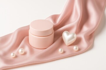 Luxury Makeup Flat Lay with Cosmetic Products on Soft Neutral Background