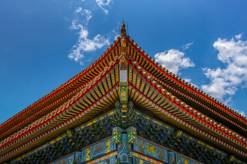 Fototapeta premium The Forbidden City Ornate Red Eaves, Beijing China