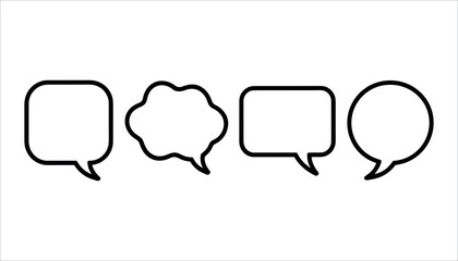 Four empty speech bubbles in different shapes chat bubbles dialogue bubbles comic bubbles empty bubbles