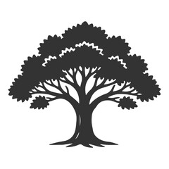 Obraz premium Tree Vector Art, Icons, and Graphics hand drawn, illustration of Olive tree vector design template Best Banyan branch Tree silhouette An isolated Simple Christmas A Palm