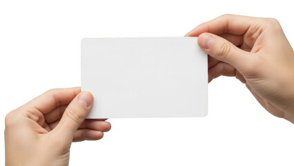 Fototapeta premium Handing over business card isolated on transparent background