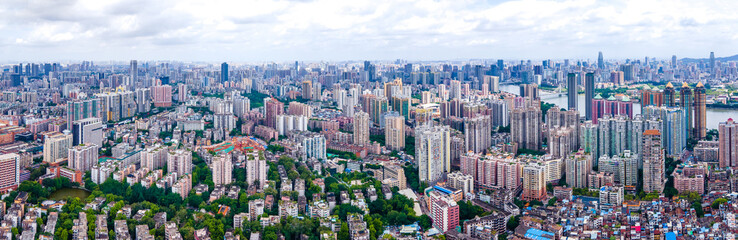 Fototapeta premium Guangzhou Haizhu District Aerial Panorama - Urban Skyline and Architecture