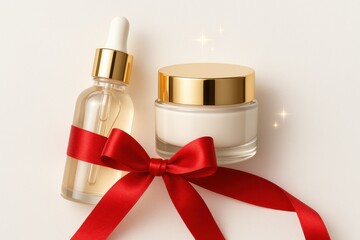 Minimal Beauty Product Arrangement with Soft Light for Commercial Use