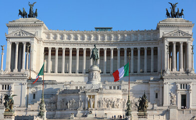 palace called altare della patria rome capital italy