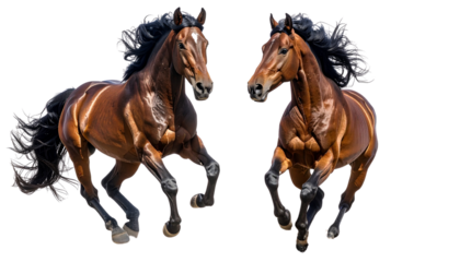 Untitled design - Brown Horse Stallion Bundle with Dynamic and Classic Galloping Poses isolated on transparent background