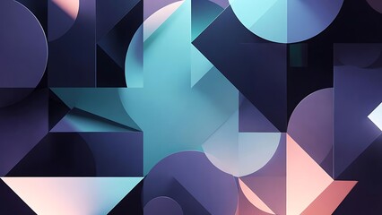 Modern abstract geometric pattern with overlapping blue and purple