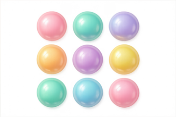 Colorful 3d glossy spheres floating with soft gradients