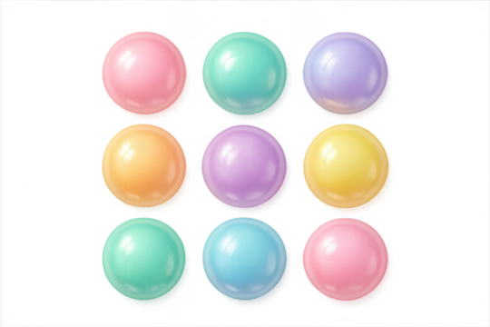 Colorful 3d glossy spheres floating with soft gradients - Powered by Adobe