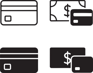 Isolated Payment Icon, Payment Credit Card, Digital Money Icon, Payment Credit Card, Transaction Payment Vector, Minimal Vector, Black Silhouette, Payment Security Icon