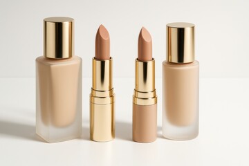 Minimal Beauty Product Arrangement with Soft Light for Commercial Use