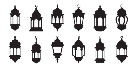 Set of various silhouette shapes for traditional islamic lanterns fanous used during ramadan and special nights © Bd Artist