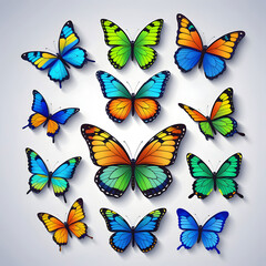 Colorful butterflies set Vector