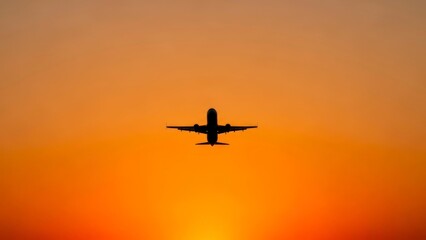 Airplane sunset