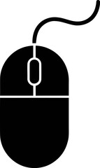 Computer mouse vector icon. PC cursor device silhouette illustration.