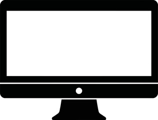 Computer monitor screen vector icon. Desktop display silhouette isolated.