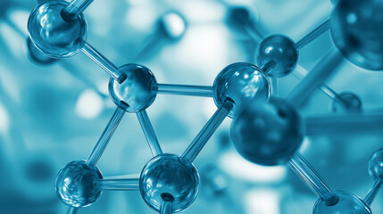 Molecular structure forming a network representing science, research, connection, and advanced technology