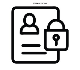 Secure user account and profile information with privacy settings represented by an icon design
