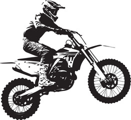 Motocross rider in action on dirt bike