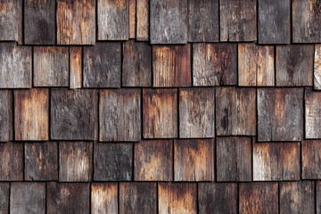rustic weathered wooden shingle wall texture