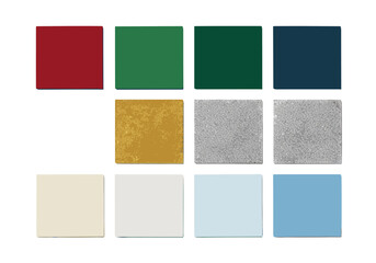 Classic Christmas and New Year color palette with green and red  