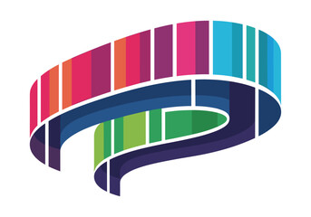 Colorful abstract wave design with alternating stripe bands  