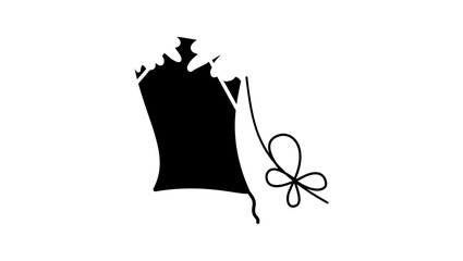 hand knitting symbol ,black isolated silhouette