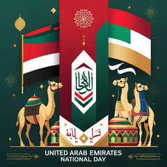 Flat design united Arab emirates national day background