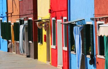 colored houses burano island near venice italy