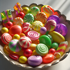 Colorful candies collection in realistic style