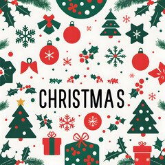 Flat design elements collection for Christmas season celebration