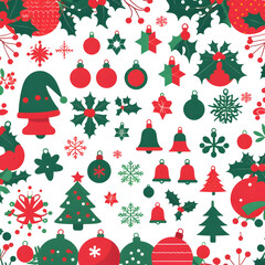 Flat design elements collection for Christmas season celebration