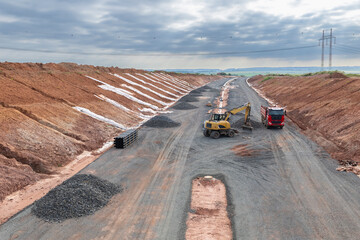 Highway D6 construction project in Czechia building new road