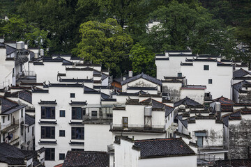 Fototapeta premium Shicheng Village Wuyuan - Traditional Chinese Architecture Aerial View