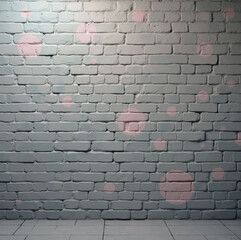  Floor and light gray brick wall texture with varying shades and pink colored circle shapes