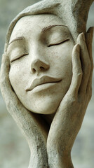 sculpture of a dreamy woman