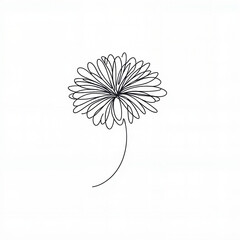 Single line drawing of a flower in minimalist style  