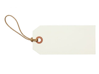 Blank price tag with string isolated on transparent background