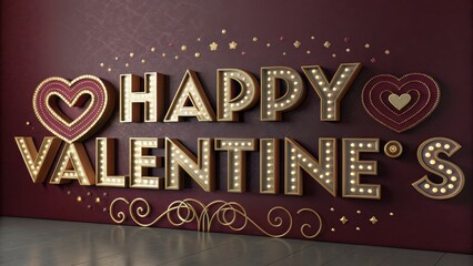 Celebrate love with a warm and radiant happy valentine's day sign