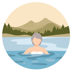 Elderly woman presenting papers to an attentive group of students . Elderly set