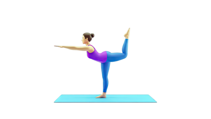 Woman in Dancer's Pose (Natarajasana) on Yoga Mat