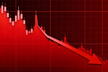 Generative AI Depiction of a Market Downtrend with Falling Stock Chart