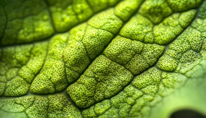 Ultra-Realistic Extreme Close-Up of Leaf Veins, Moss and Fern Spores with Cellular Detail
