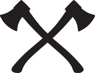 Two crossed axes depicted in a simple black and white graphic illustration