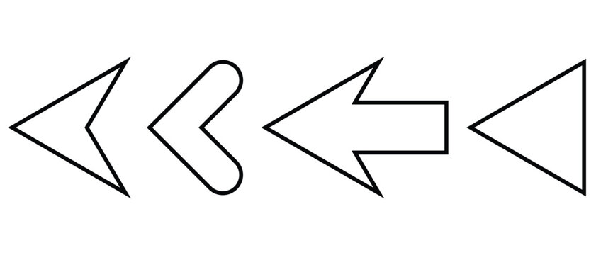 arrow icon set, arrow pointing icon set, left side arrow icon set, arrow direction head and cursor arrow icon set, black and white arrows icon set,