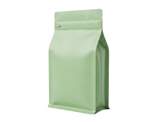 Green stand-up pouch package isolated on transparent background