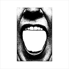 Open Mouth Expression Abstract Illustration
