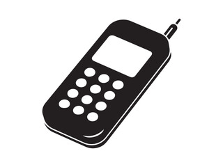 Old mobile phone icon on white background