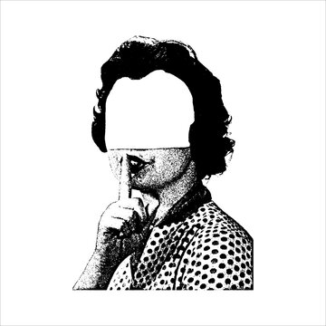 Faceless Silence Vintage Collage Portrait