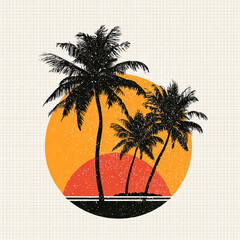 tropical island with palm trees