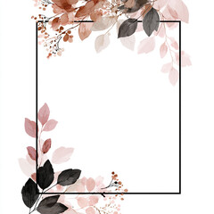 floral frame with butterflies